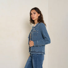 Bleu fonce,Veste Laura en Tweed Bleu - Femme - Place du jour Bleu fonce,Veste Laura en Tweed Bleu - Femme - Place du jour